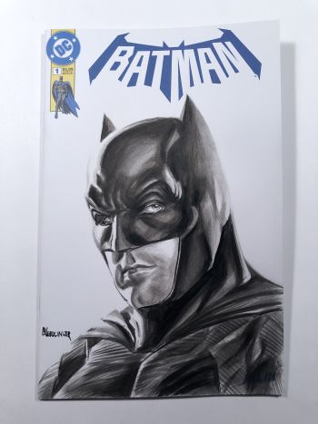 Image of Batman Ben Affleck Ink Wash Sketch Cover