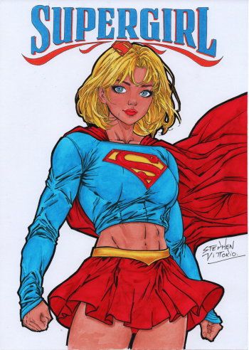 Image of SUPERGIRL - Cover Illustration with hand-drawn logo