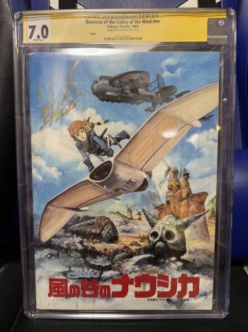 Image of Nausicaa of the Valley of the Wind movie program, CGC 7.0 signed by Kia Asamiya