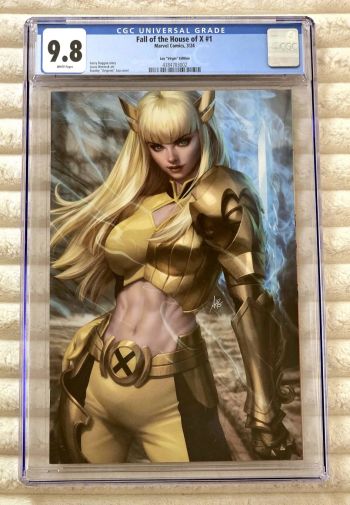 Image of ** ARTGERM Fall Of The House Of X #1 MAGIK 1:50 VIRGIN RARE HOT CGC 9.8 **