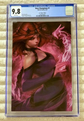 Image of ** ARTGERM New Champions #1 AMARANTH 1:100 Virgin Variant RARE HOT CGC 9.8 **