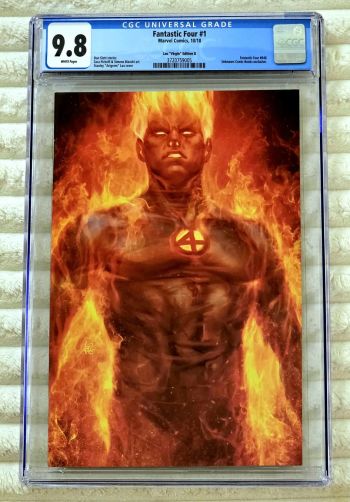 Image of ** ARTGERM FANTASTIC FOUR ⓸ #1 HUMAN TORCH Virgin RARE HOT CGC 9.8 **