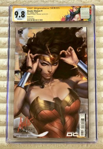 Image of ** ARTGERM WONDER WOMAN #1 Variant Cover RARE HOT SIGNED CGC SS 9.8 **