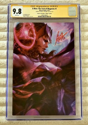 Image of ** ARTGERM X-Men Trial of Magneto #1 1:100 Scarlet Witch SIGNED CGC SS 9.8 **
