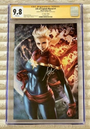 Image of ** ARTGERM Life Of Captain Marvel #1 Virgin Cover RARE HOT SIGNED CGC SS 9.8 **