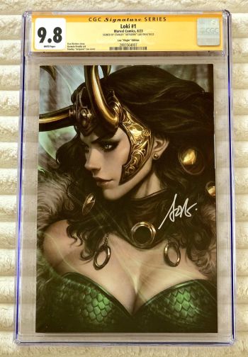 Image of ** ARTGERM LADY LOKI #1 Virgin Variant 1:100 RARE HOT SIGNED CGC SS 9.8 **