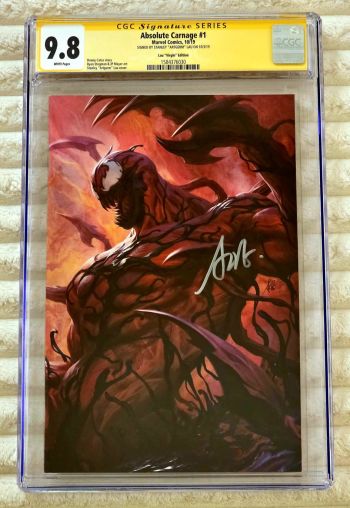 Image of ** ARTGERM Absolute Carnage #1 1:500 Virgin Variant RARE SIGNED CGC SS 9.8 **