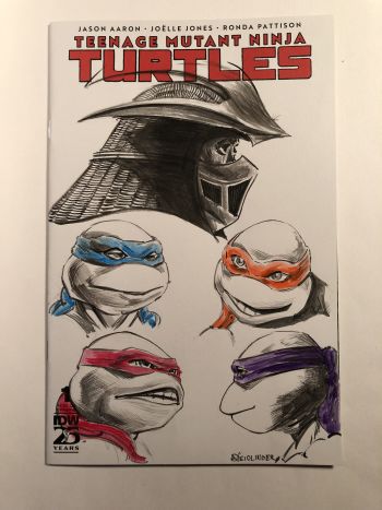 Image of TMNT and Shredder Sketch Cover