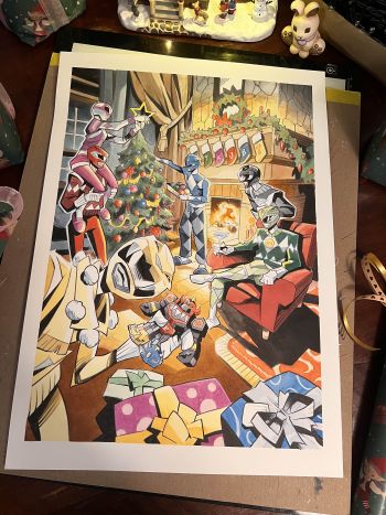Image of Power Rangers Christmas Illustration by Simone Ragazzoni