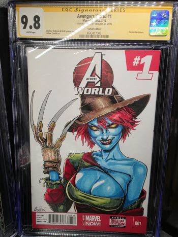 Image of Avengers World #1 Obdsidianart Sketch Cover CGC 9.8