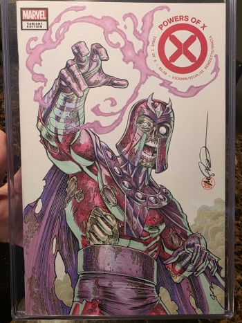 Image of zombie Magneto Powers of X Sketch Cover by Mark Miller
