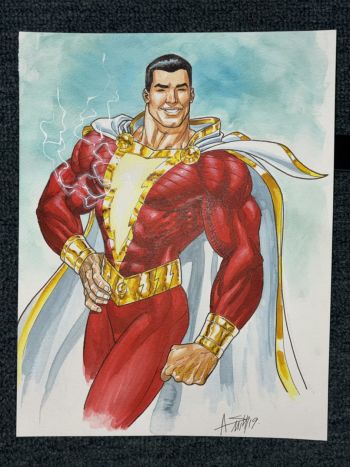 Image of Shazam Watercolor Illustration