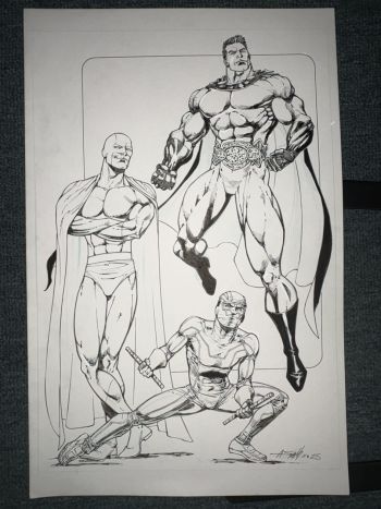 Image of Kickass, Nemesis, and Superior Heroes Illustration