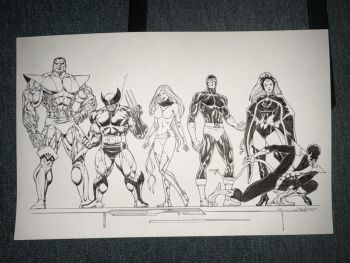 Image of X-Men Team Original Ink Art