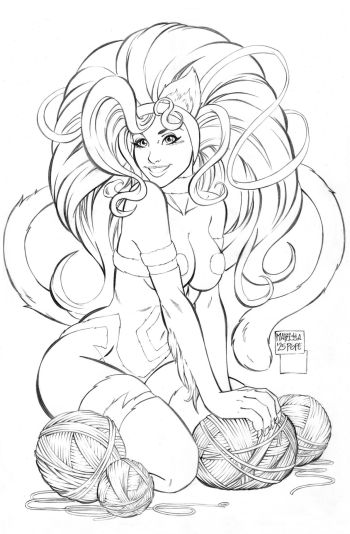 Image of Felicia - 11x17in DarkStalkers by Marissa Pope 