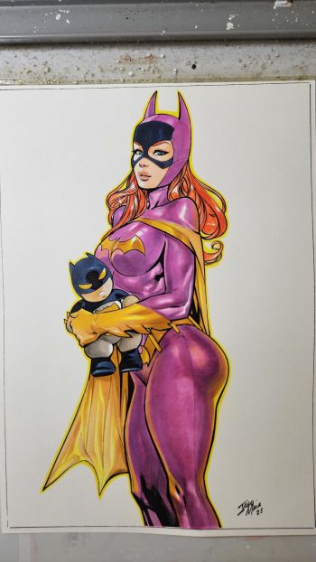 Image of Batgirl Original Art 9x12