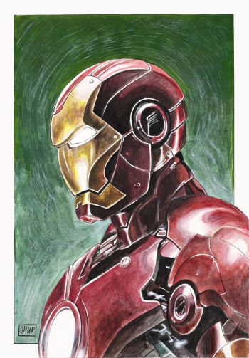 Image of Iron Man Acrylics Illustration