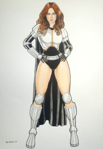 Image of Kate Bekinsale Superhero Original Art 11x17
