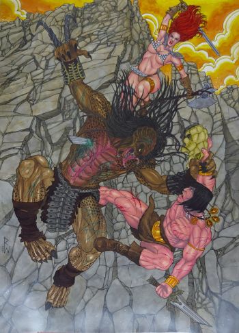 Image of Conan and Red Sonja vs Predator, 11"X17"