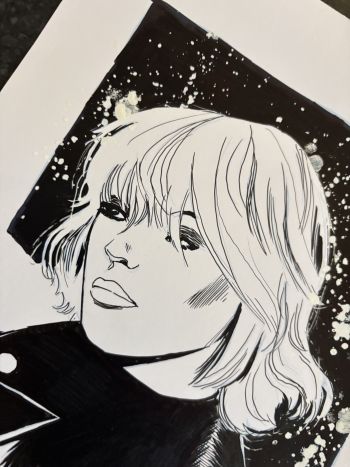 Image of Debbie Harry Black and White Drawing