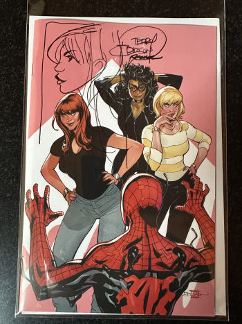Image of Mary Jane Remarque on Ultimate Endgame #1 PREMIUM VIRGIN  Signed by TERRY and RACHEL DODSON