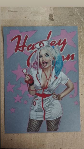 Image of Harley Quinn - Original artwork. 9x12" by Edi Santos 