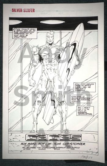 Image of Ron Lim Silver Surfer art recreation