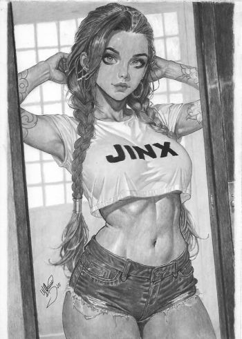 Image of Jinx Pin-Up Illustration