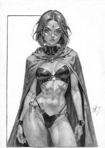 Image of Raven Pin Up