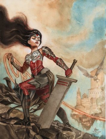 Image of Absolute Wonder Woman – Original Watercolor by jefter