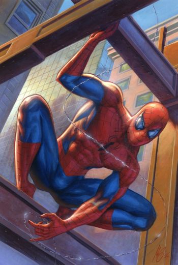 Image of Spider-Man — “Steel & Web” (Original Acrylic on Board)