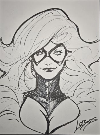 Image of Black Cat 9x12 by Pablo Villalobos aka LOBOS