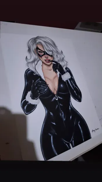 Image of Black Cat Original Art