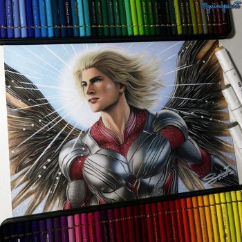 Image of Angel, X-Men Portrait Original Art