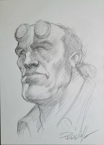 Image of Hellboy Pencil Sketch by Lucio Parrillo