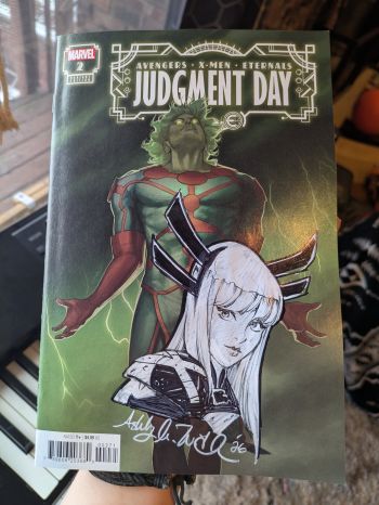Image of Uh Oh, it's MAGIK! Remarque on my Judgment Day cover - Ashley Witter
