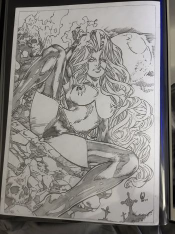Image of Lady Death Pin Up Original Art