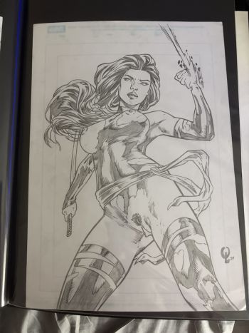 Image of Psylocke Original Pencil Art