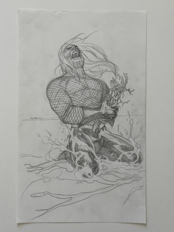 Image of Ryan Sook prelim for cover to DC Heroes in Crisis