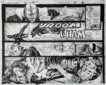 Image of Ghost Rider #24 Page 17 & 18 Double Page Splash by Mark Texeira