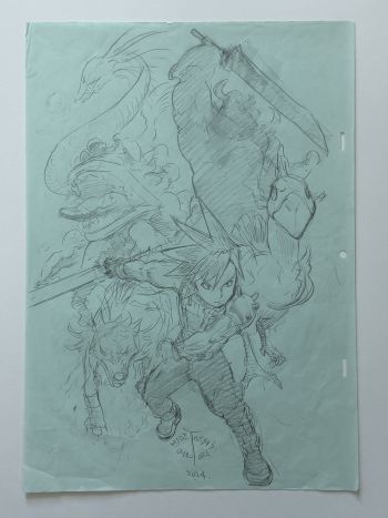 Image of Final Fantasy VII art from game animation motion Director - Hidetoshi Omori