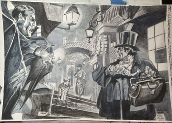 Image of Sinnott Challenge GENE COLAN'S Dracula PAINTED & signed Joe Rubinstein