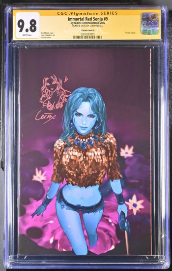 Image of Immortal Red Sonja #9 CGC 9.8 signed and sketched by Leirix Li