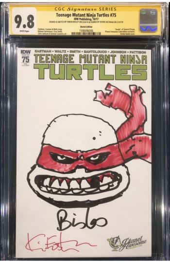 Image of Simon Bisley Teenage Mutant Ninja Turtles #75 Kevin EastmanSigned Sketch Cover