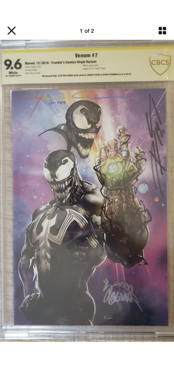 Image of Clayton Crain Venom #7 Frankie's Comics Variant CBCS 9.6