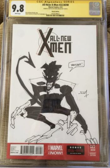 Image of Frank Miller Nightcrawler All-New X-Men #22 CGC 9.8 Sketch Cover