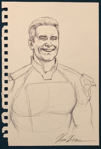 Image of Russ Braun original Homelander Superhero Pencil Sketch