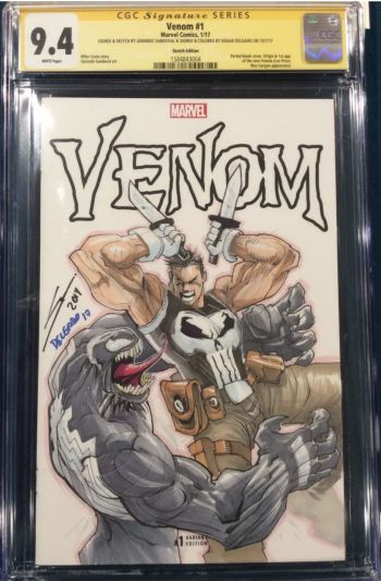 Image of Gerardo Sandoval Venom #1 Sketch Cover CGC 9.4