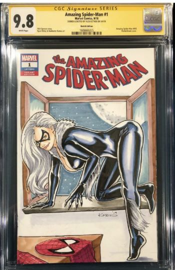 Image of Alex Kotkin Amazing Spider-Man #1 Black Cat Sketch Cover