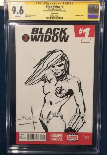 Image of Frank Miller Black Widow #1 CGC Signature Series Sketch Cover
